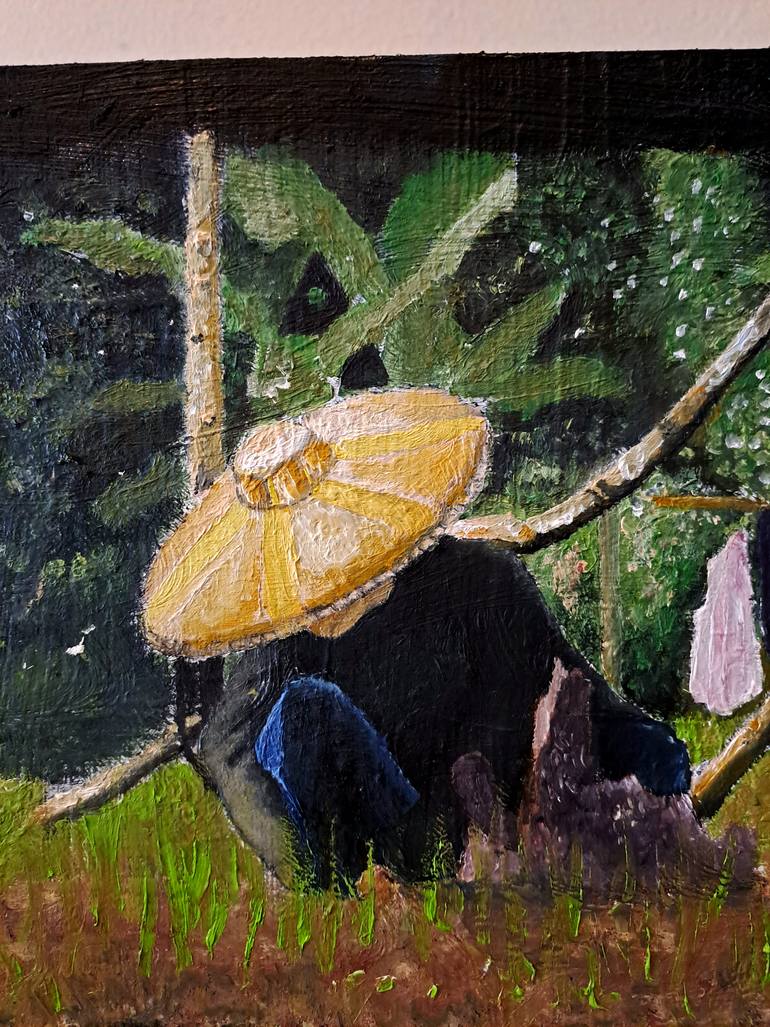 Original Surrealism Landscape Painting by Pramu Kanjutium