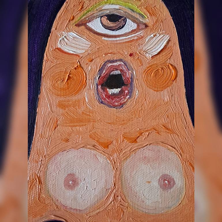 Original Figurative Erotic Painting by Pramu Kanjutium