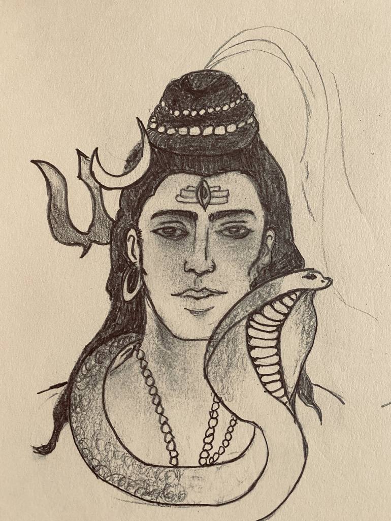 Shiva Drawing by Nitin Gambhir | Saatchi Art