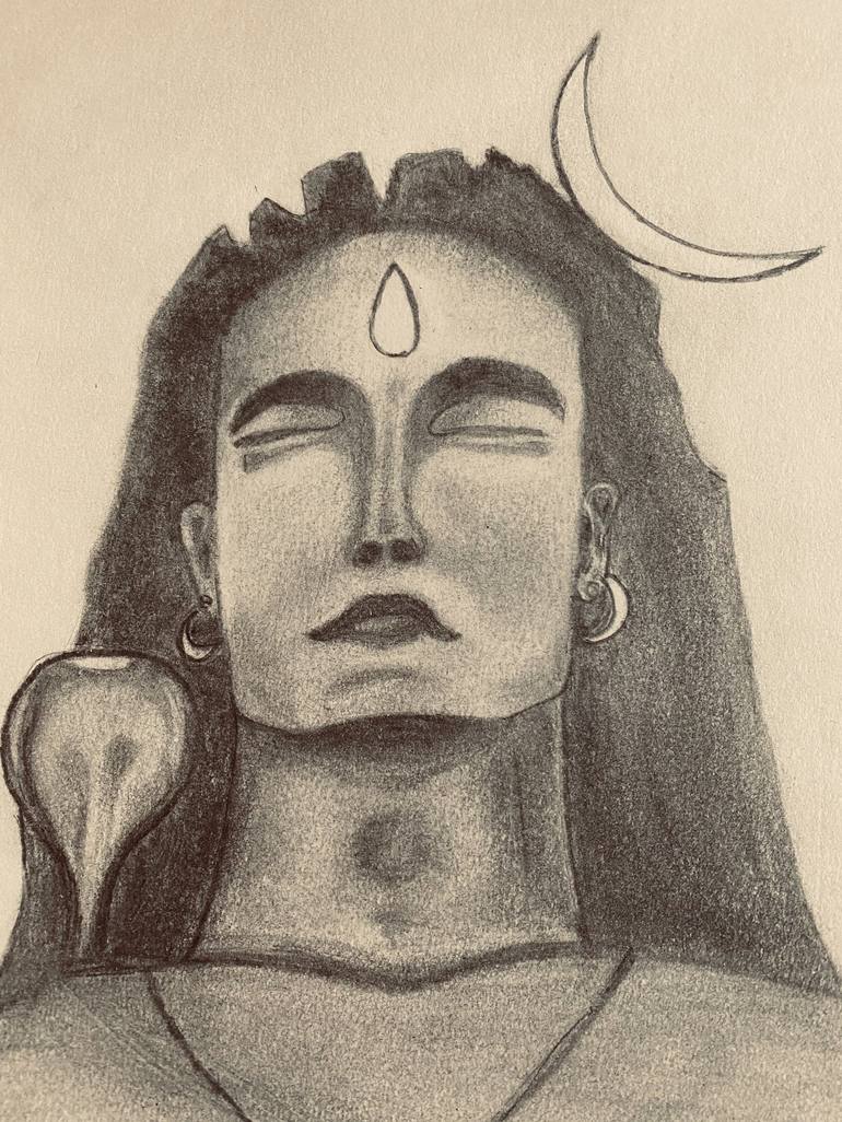 Adiyogi Drawing by Nitin Gambhir | Saatchi Art