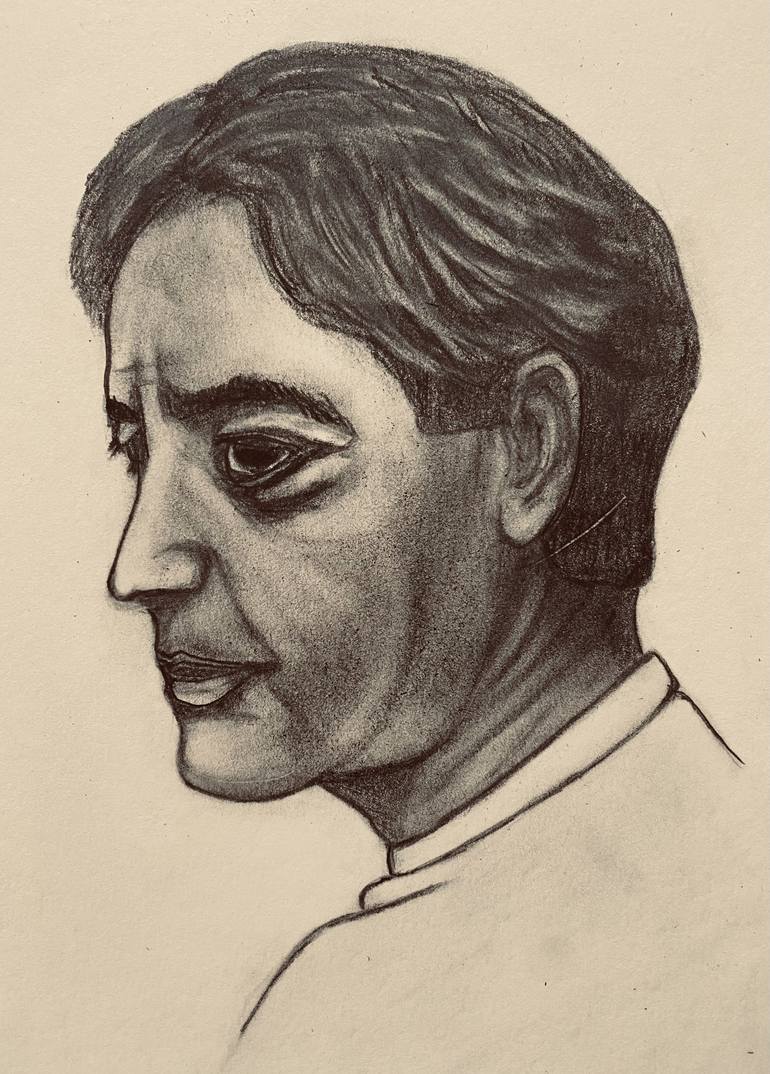 Jiddu Krishnamurti Drawing by Nitin Gambhir | Saatchi Art