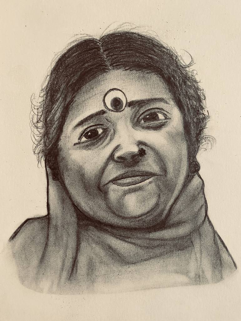 Amma Amritanandamayi Drawing by Nitin Gambhir Saatchi Art