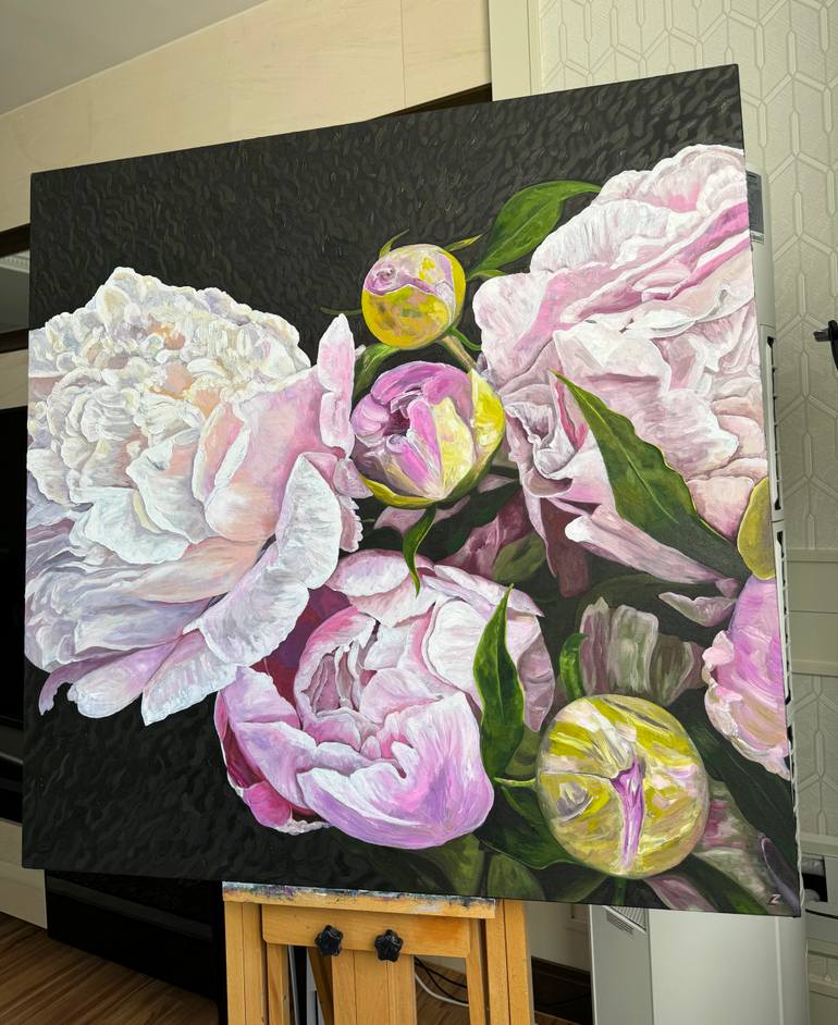 Original Impressionism Floral Painting by Zulfiya Mukhamadeyeva