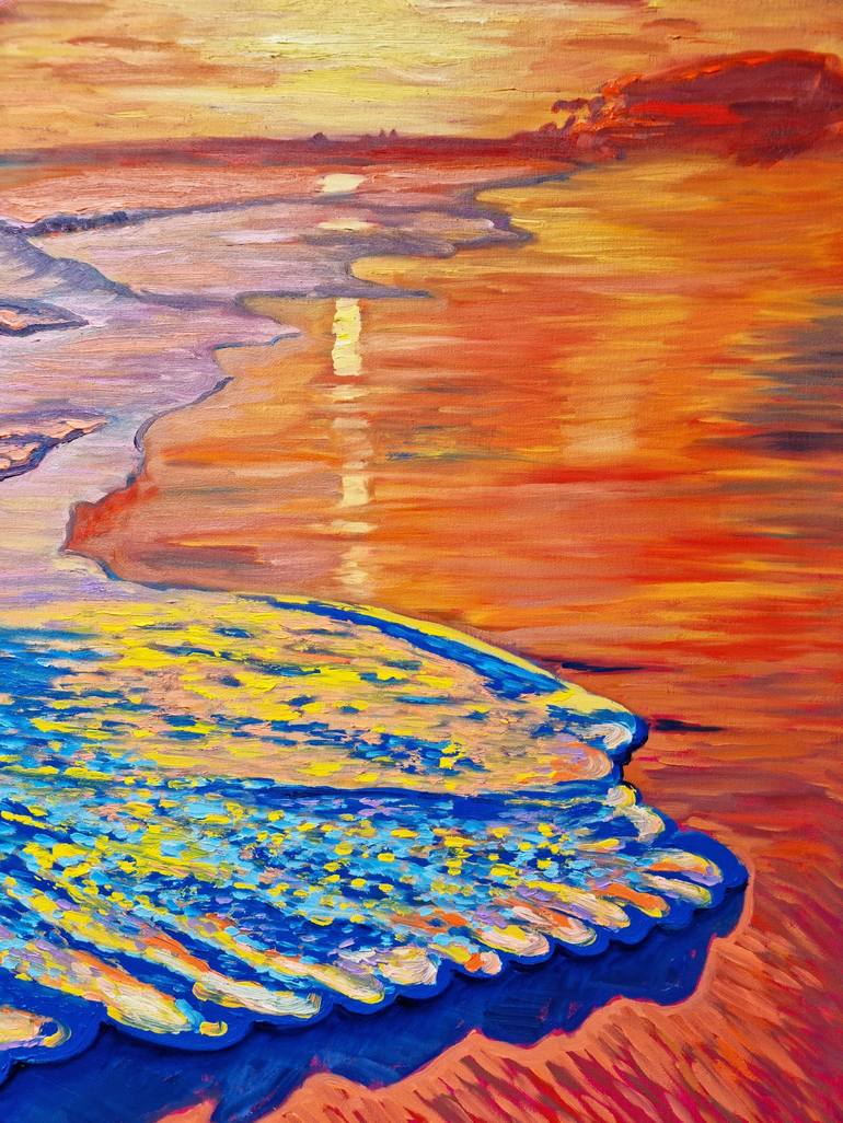 Original Impressionism Beach Painting by Zulfiya Mukhamadeyeva