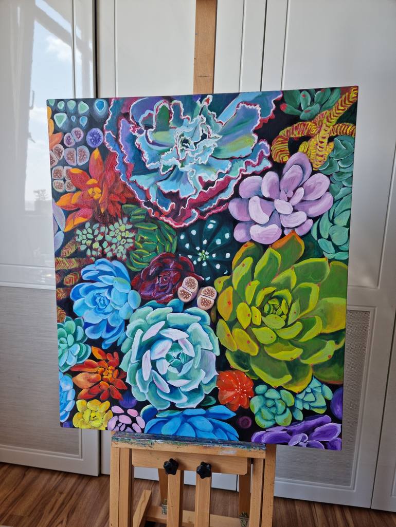 Original Impressionism Floral Painting by Zulfiya Mukhamadeyeva