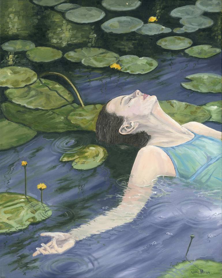 girl in water painting
