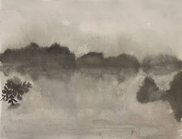 Original Black & White Landscape Painting by Michel Testard