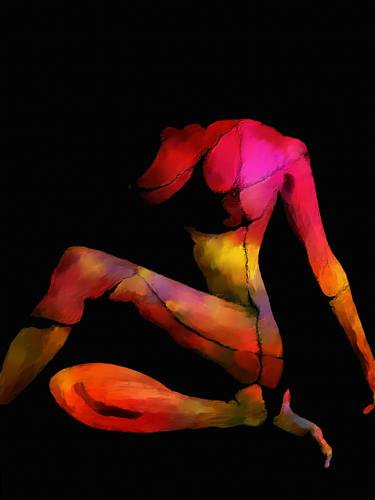 Living Poetry Series- BROKEN IN LOVE- Abstract Nude Cracked Woman figure thumb