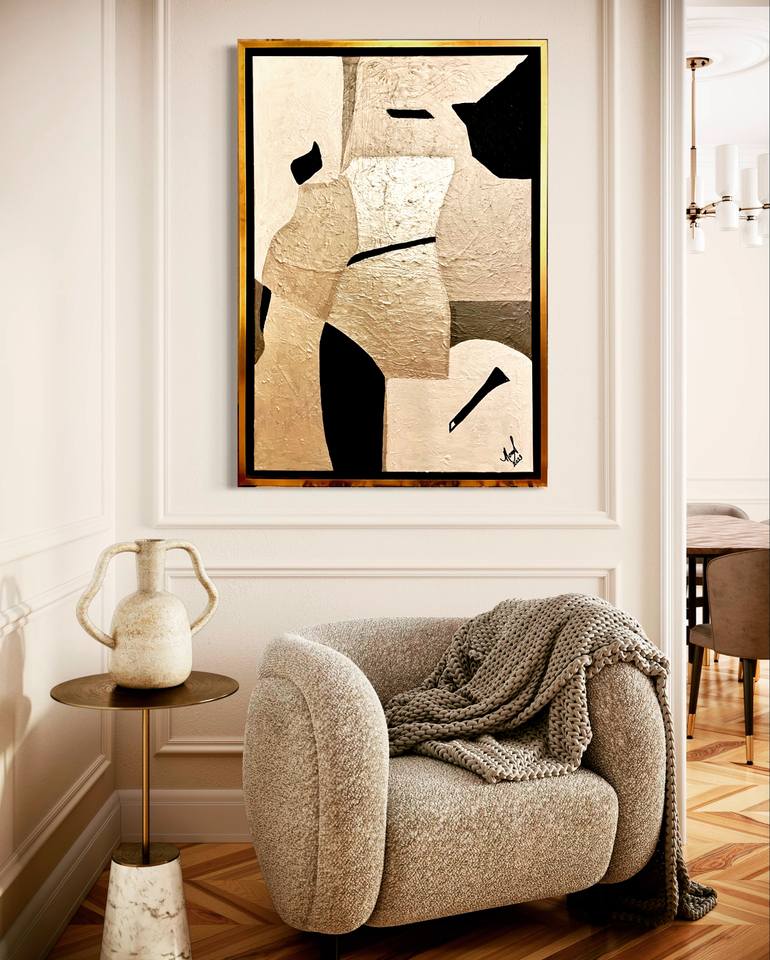 Original Minimalism Abstract Painting by Nora Soliman