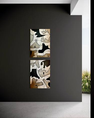 Original Cubism Abstract Paintings by Nora Soliman