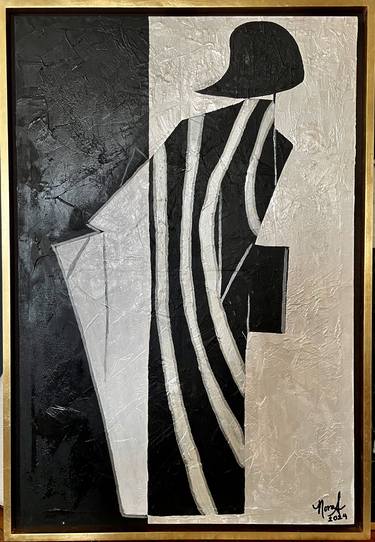 Original Art Deco Abstract Paintings by Nora Soliman
