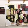 studio painting wall view next to larger source painting in progress...