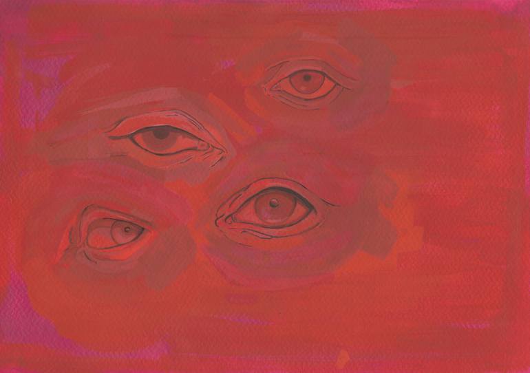 Original Color Field Painting People Painting by Theodora Michelopoulou