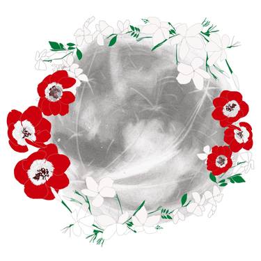 Original Art Nouveau Botanic Mixed Media by Theodora Michelopoulou