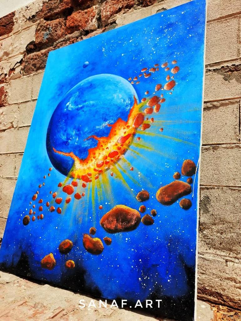 Original Conceptual Outer Space Painting by Sana Fatima