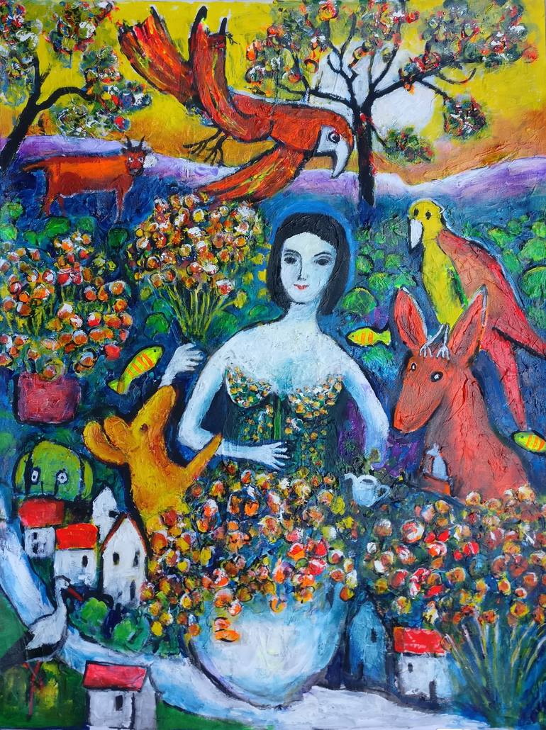Chagall in Australia Painting by Jeremy Holton | Saatchi Art