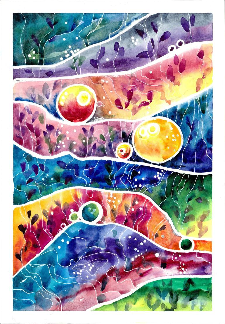 Vibrant Funky Rainbow Thick Acrylic Painting – The Artwerks