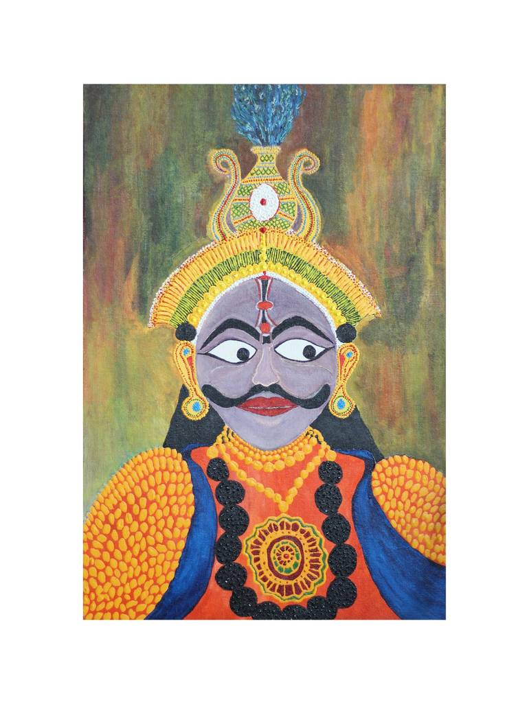 Yakshagana Painting by Radhika Rammoorthy | Saatchi Art