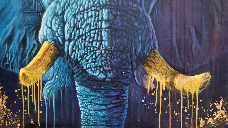 Original Abstract Animal Painting by Lon Diamond