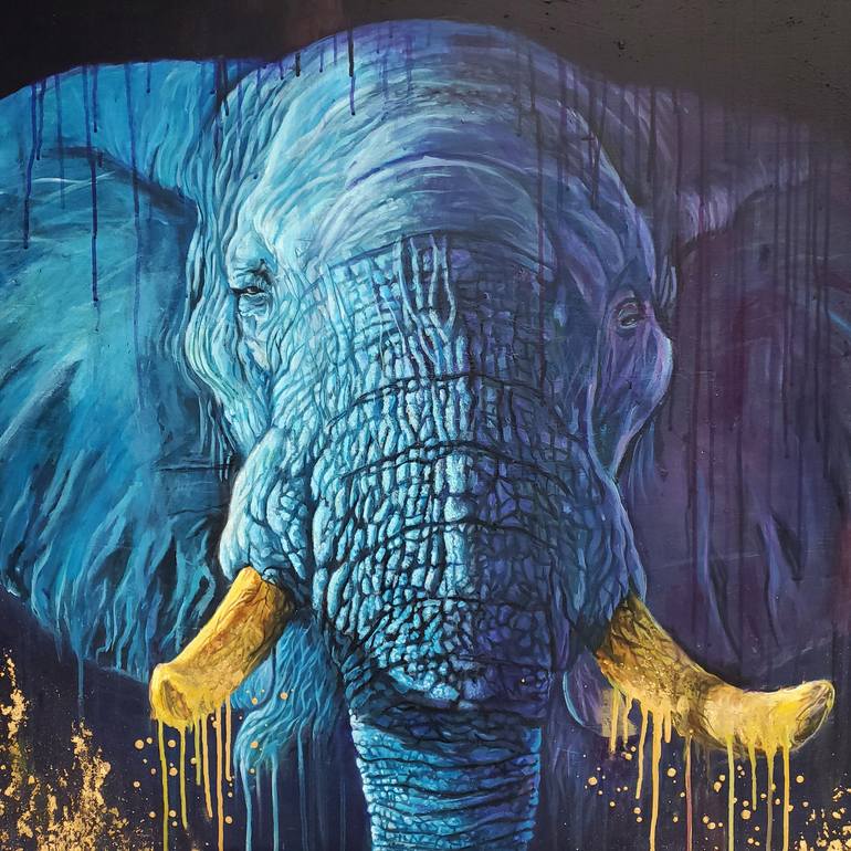 Original Abstract Animal Painting by Lon Diamond
