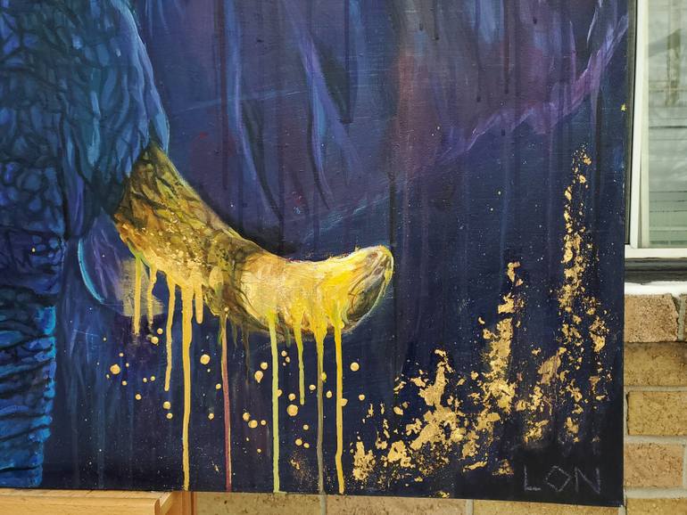 Original Abstract Animal Painting by Lon Diamond