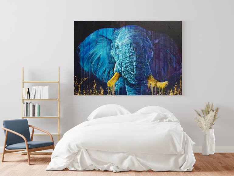 Original Abstract Animal Painting by Lon Diamond