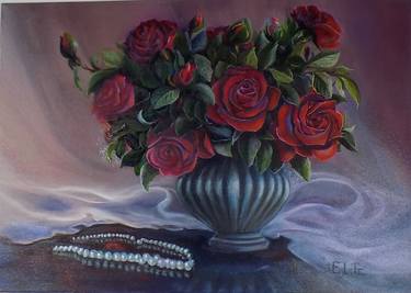 Original Figurative Floral Paintings by Inese Eglite