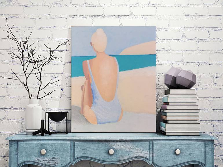 Original Contemporary Beach Painting by Natalia Tremasova