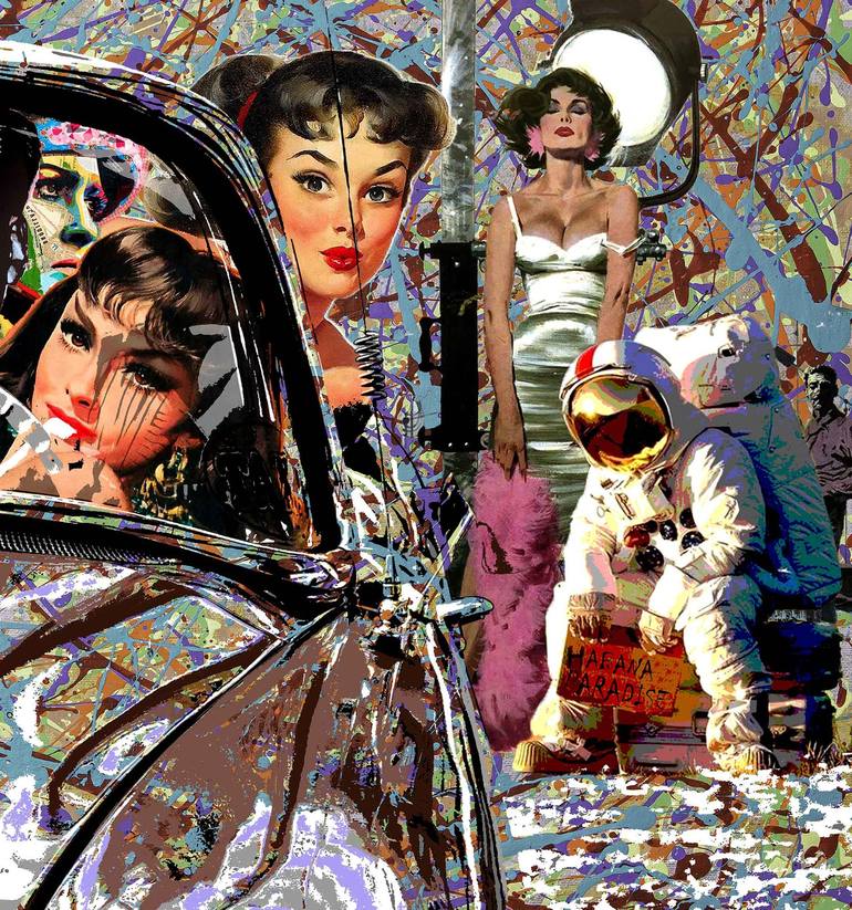 Original Surrealism Pop Culture/Celebrity Mixed Media by Reinaldo Ortega