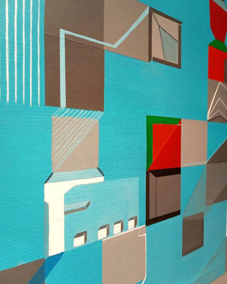 Original Abstract Geometric Painting by LEILA ELMINIA