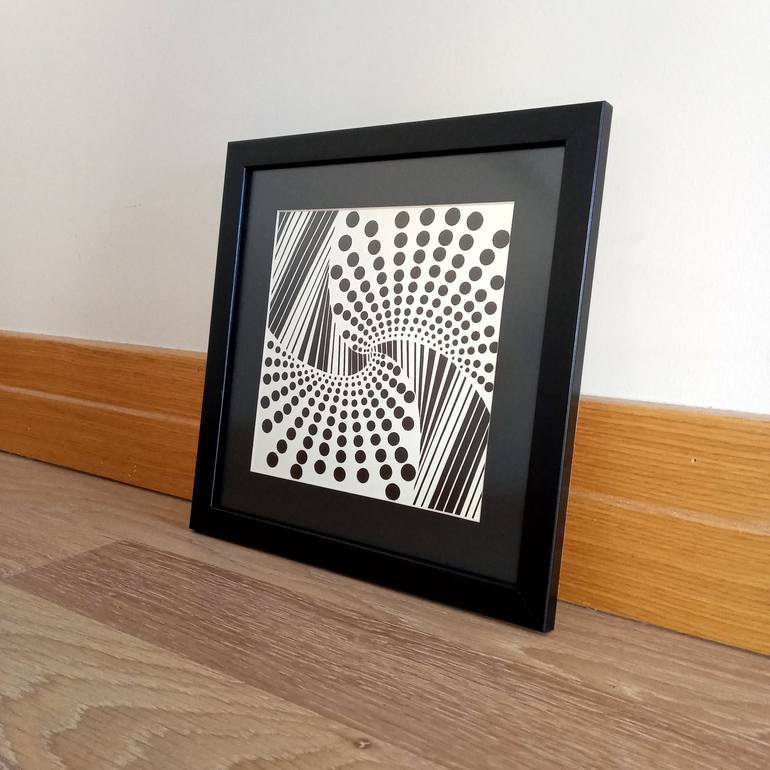 Original Op Art Abstract Painting by LEILA ELMINIA