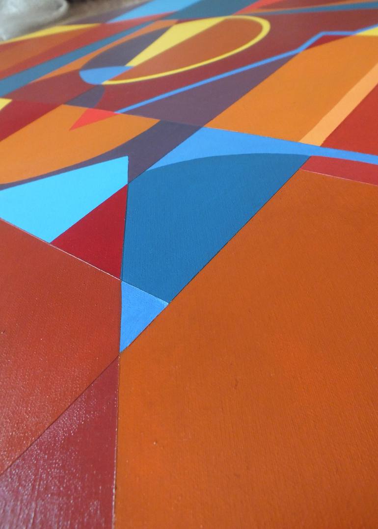 Original Geometric Abstract Painting by Leila Elminia