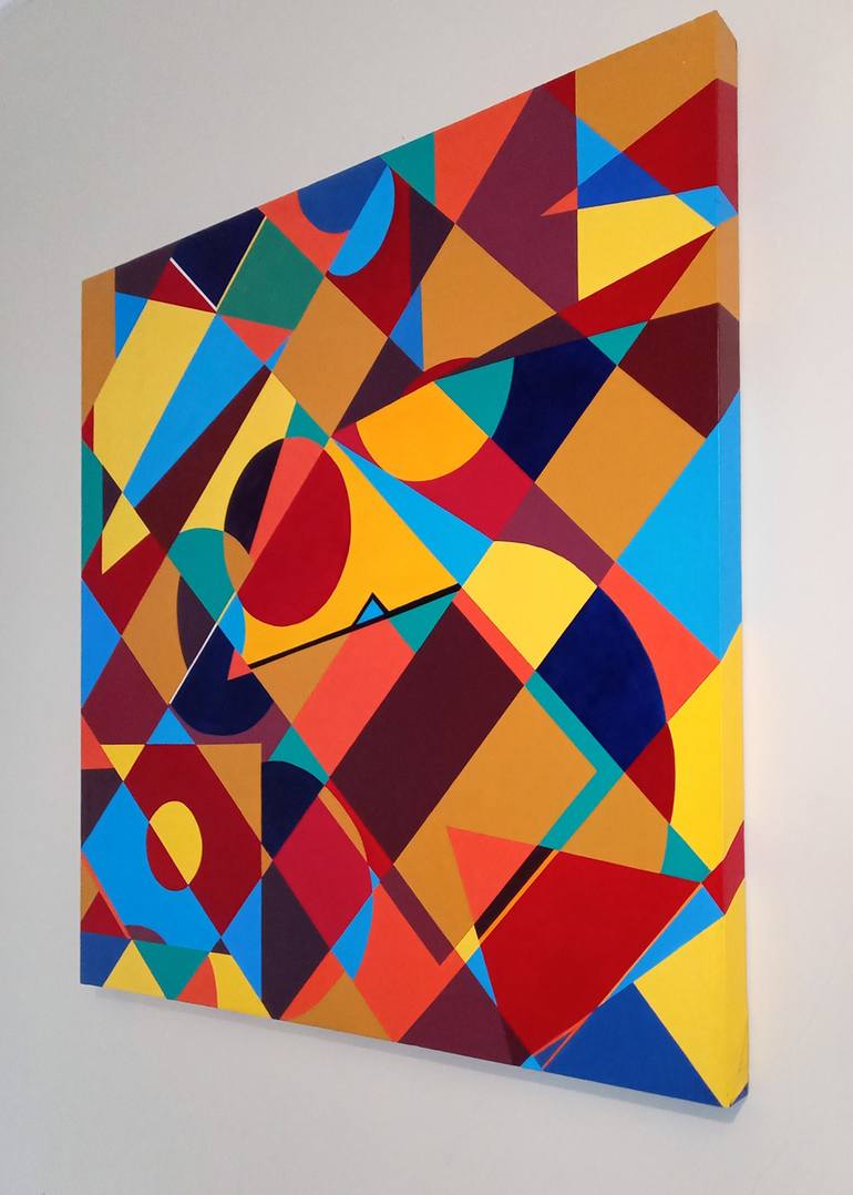 Original Geometric Abstract Painting by Leila Elminia