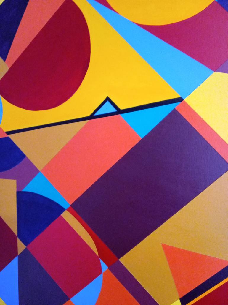 Original Geometric Abstract Painting by Leila Elminia