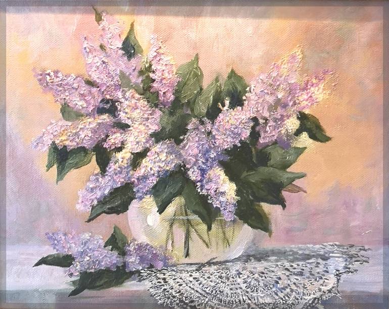 Bouquet of lilac Painting by Julia Belousova | Saatchi Art