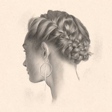 Girl with white earring print - Limited Edition of 10 thumb