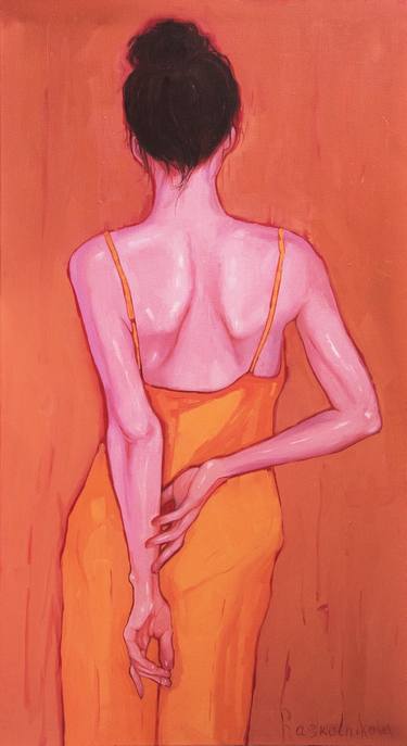 The woman in orange dress (My second skin series) thumb