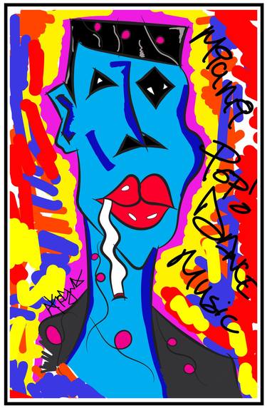 Original Abstract Expressionism Celebrity Digital by Akoswa Art