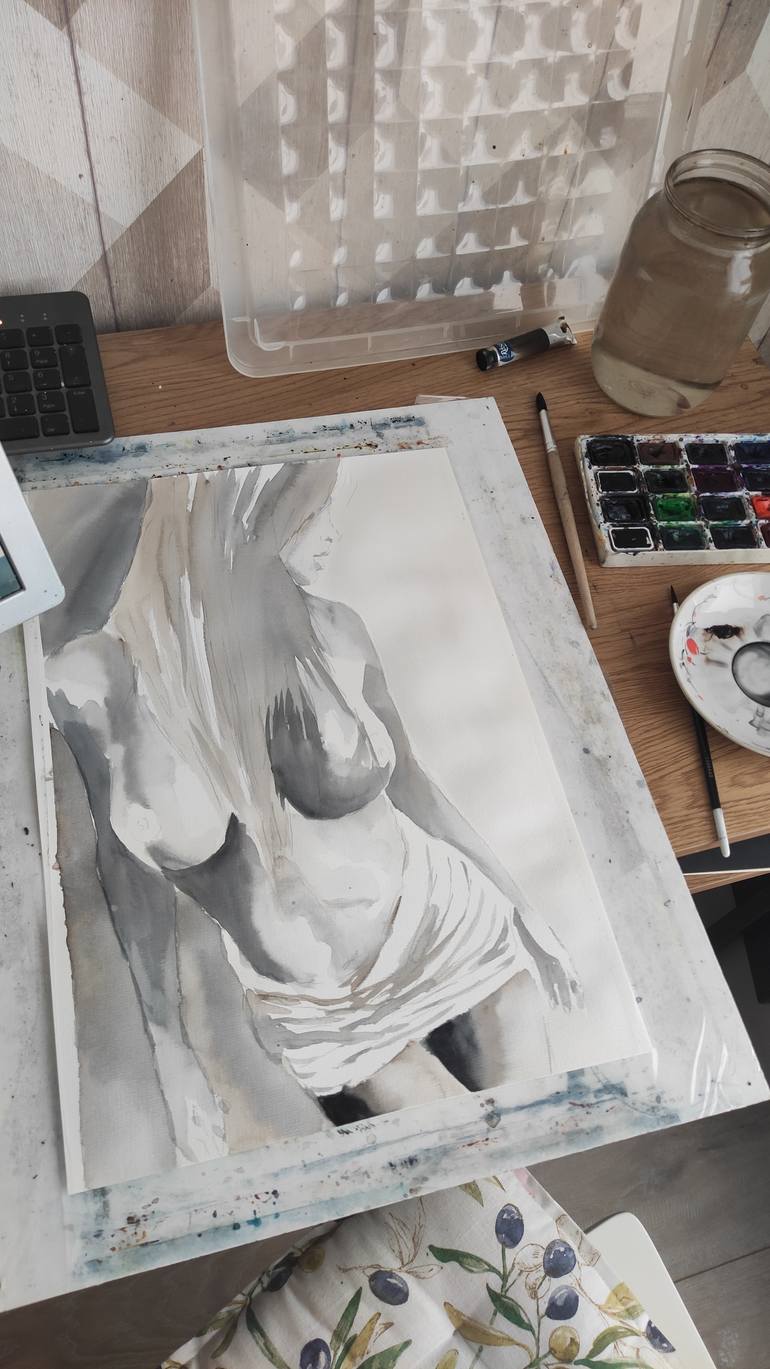 Original Impressionism Nude Painting by Pavel Laponog