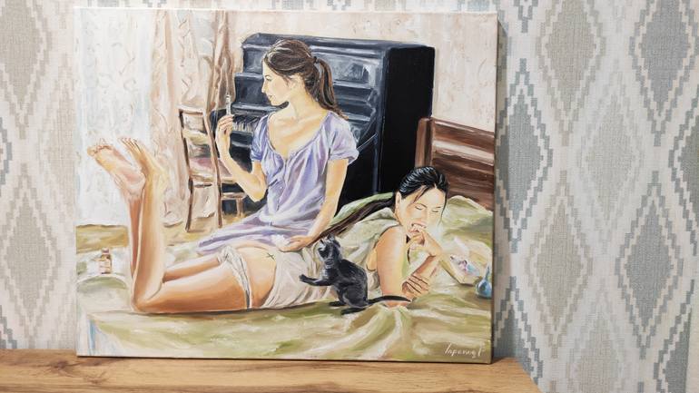 Original Impressionism Erotic Painting by Pavel Laponog
