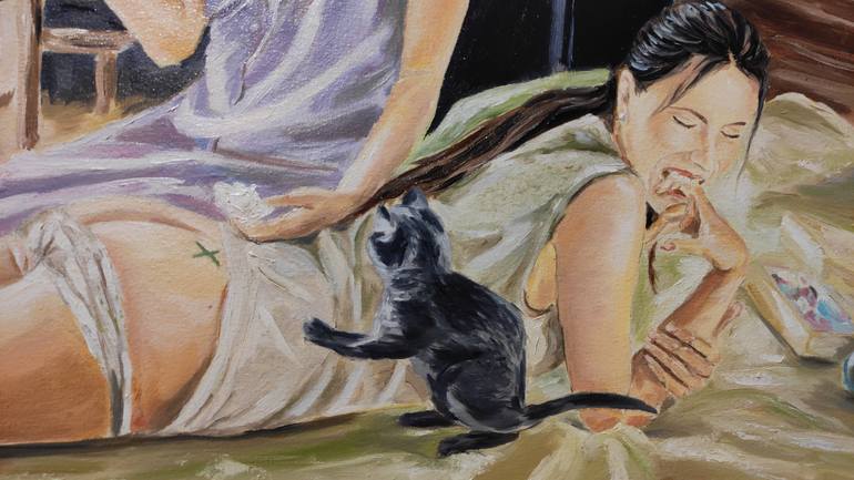 Original Impressionism Erotic Painting by Pavel Laponog