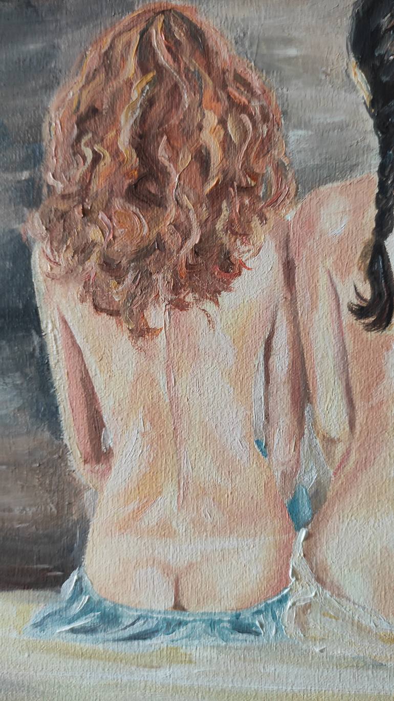 Original Art Deco Nude Painting by Pavel Laponog