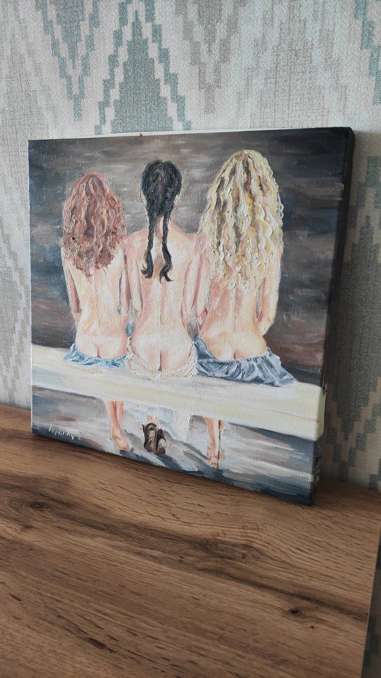 Original Art Deco Nude Painting by Pavel Laponog