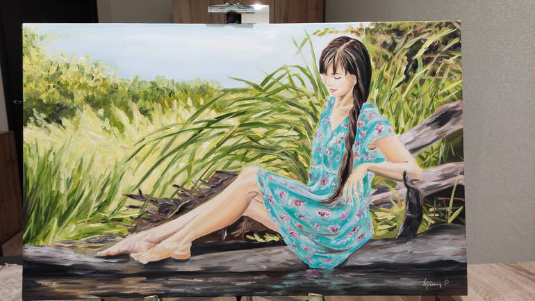 Original Impressionism Women Painting by Pavel Laponog