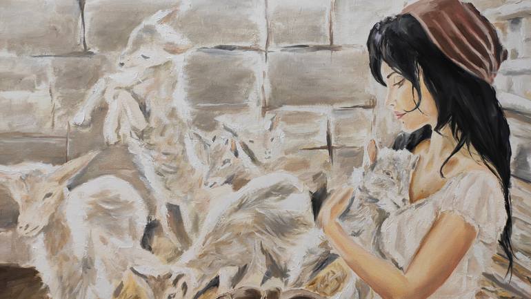 Original Impressionism Women Painting by Pavel Laponog