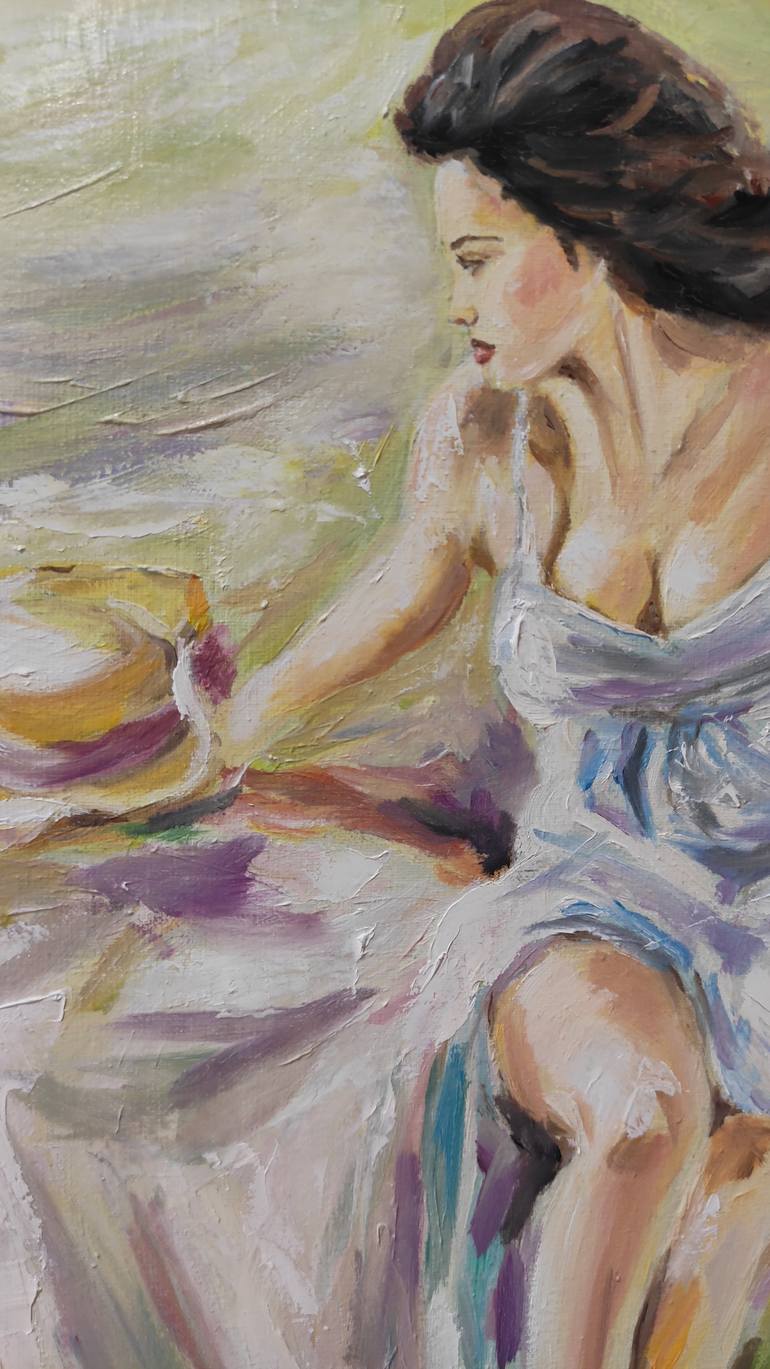 Original Art Deco Erotic Painting by Pavel Laponog