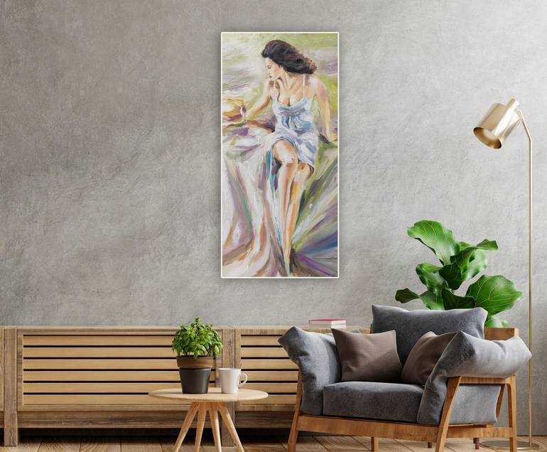 Original Art Deco Erotic Painting by Pavel Laponog