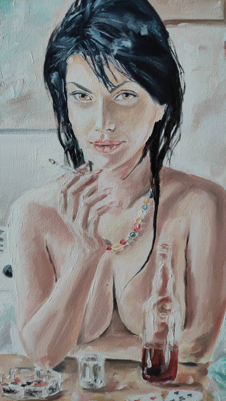 Original Impressionism Erotic Painting by Pavel Laponog
