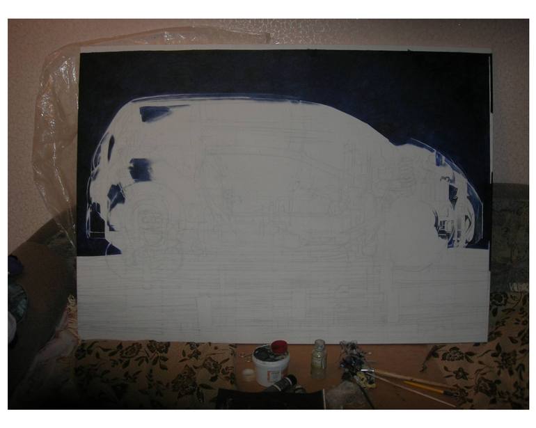 Original Abstract Car Painting by Miroslava Kuchura