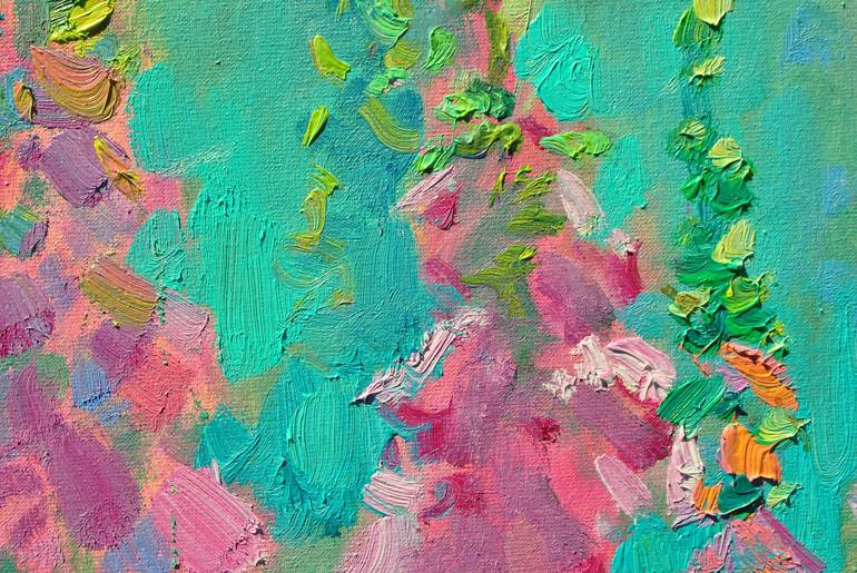 Original Abstract Floral Painting by Anna Shevel